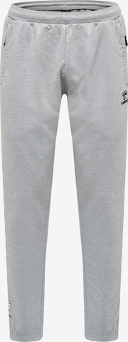 Hummel Tapered Workout Pants 'Move Grid' in Grey: front