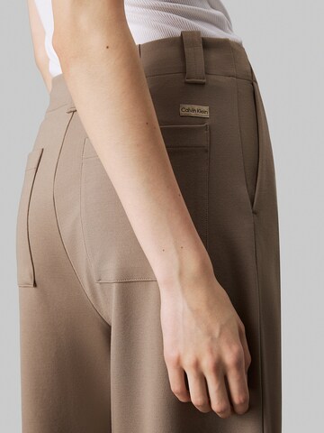 Calvin Klein Jeans Wide leg Pleat-front trousers 'Milano' in Beige