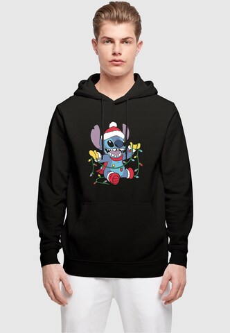 ABSOLUTE CULT Sweatshirt 'Lilo And Stitch - Christmas Lights' in Schwarz: Vorderseite