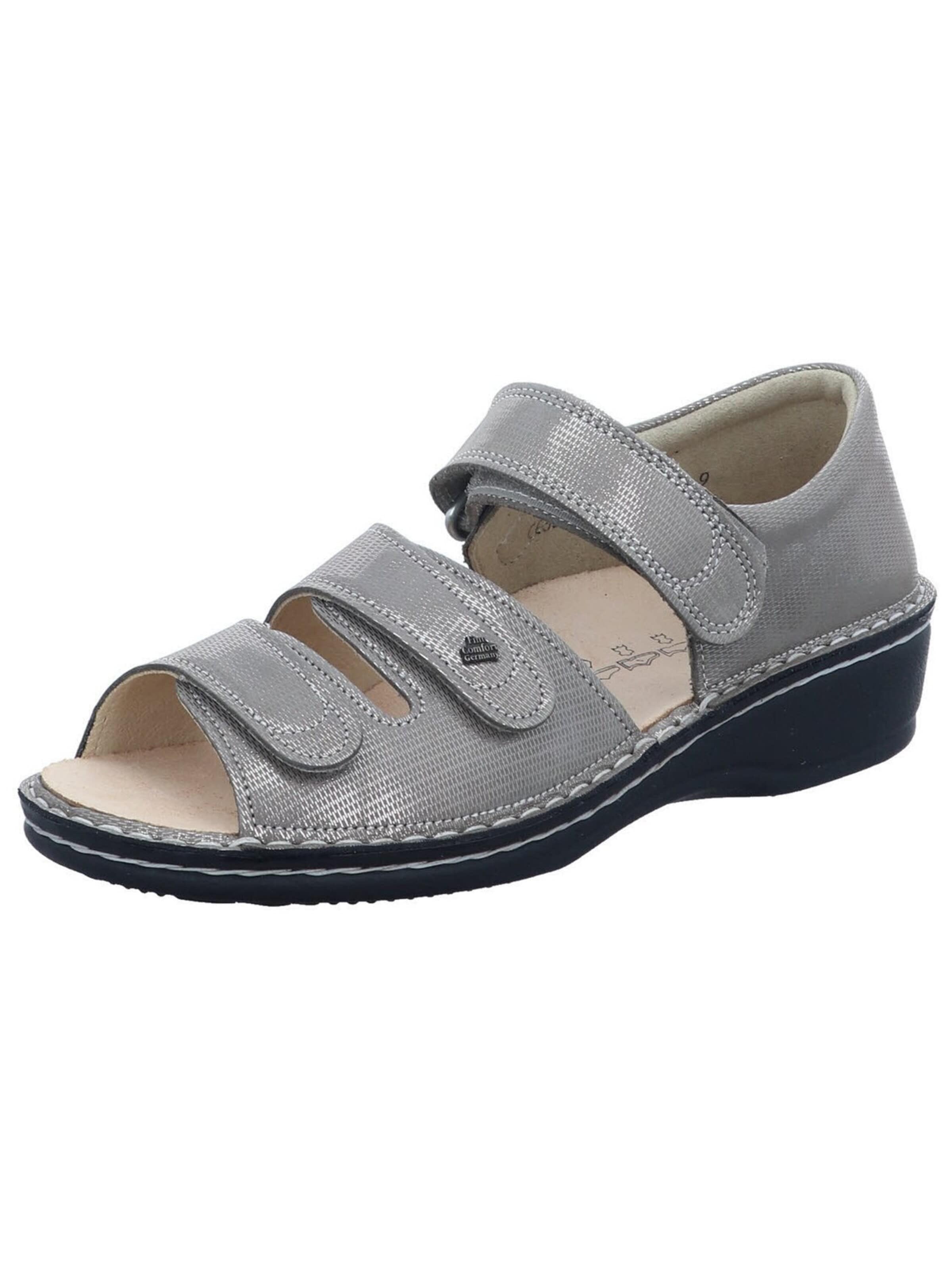 Finn Comfort Sandal 'Sandalette Damen 02534 537189 Echtleder in beige' in Grey: front