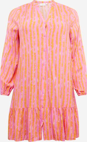 ONLY Carmakoma Платье-рубашка 'MARRAKESH' в Ярко-розовый: спереди