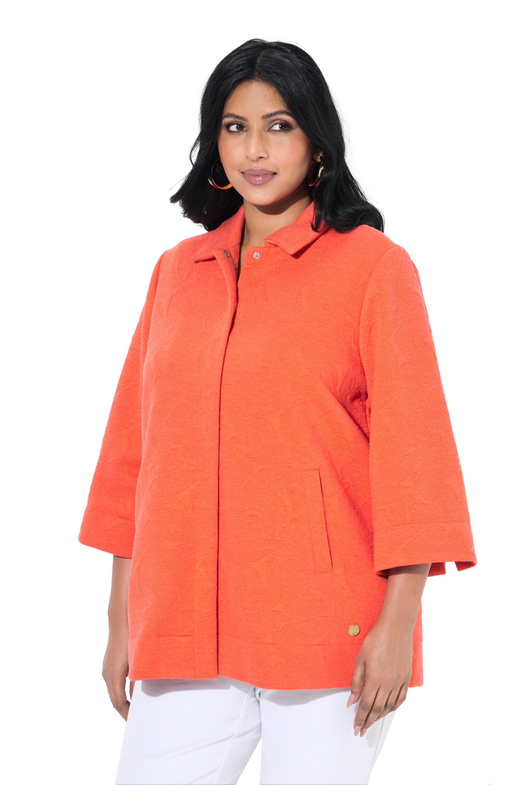 Ulla Popken Between-season jacket in Orange: front