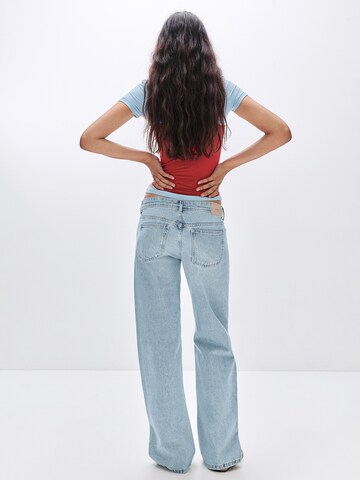 Largi Jeans de la Pull&Bear pe albastru