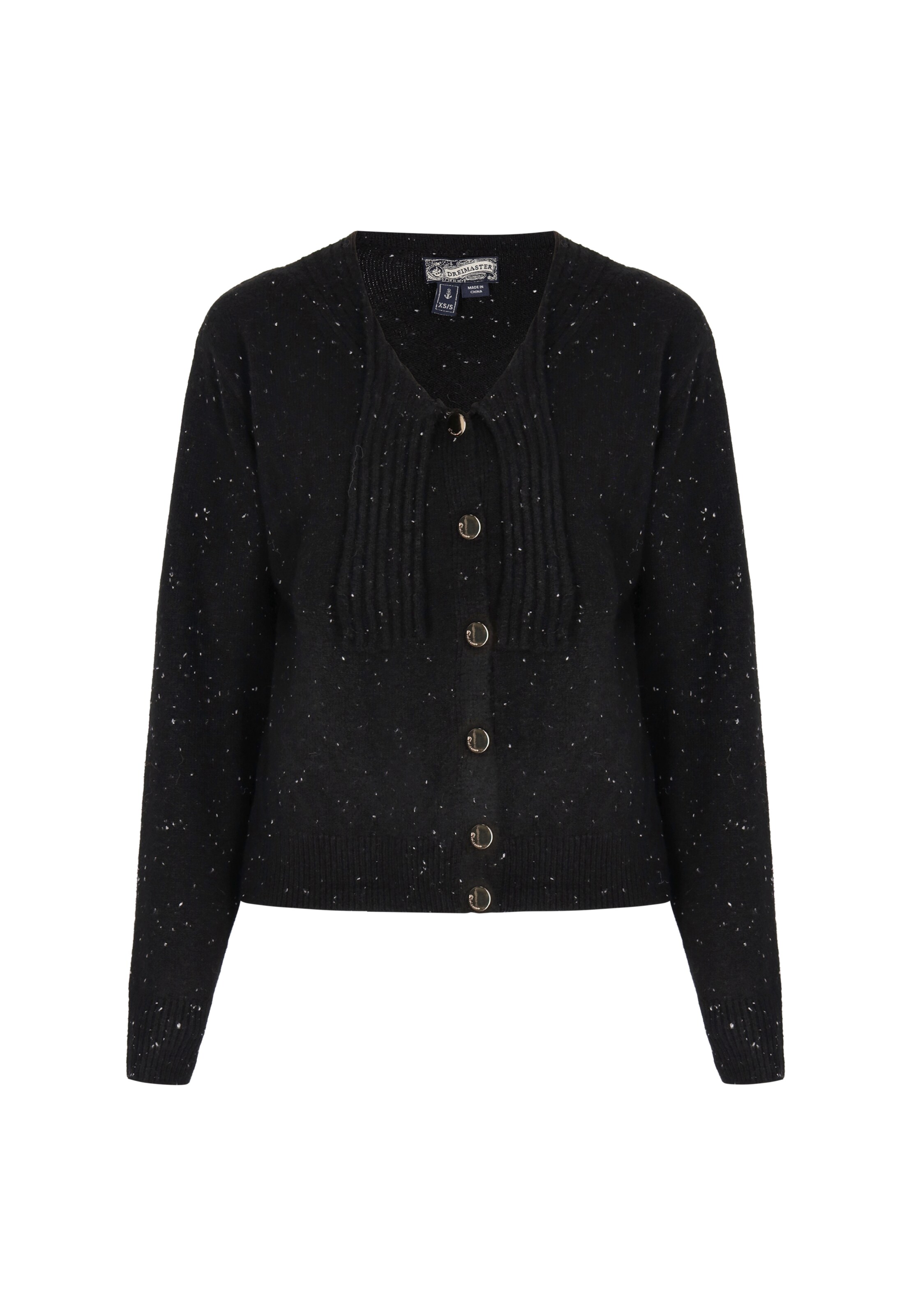 Geacă tricotată de la DreiMaster Vintage pe negru: față