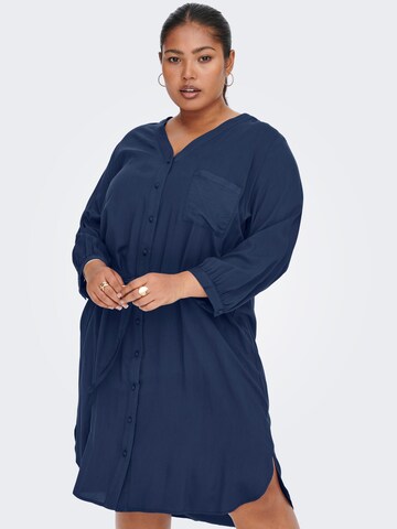 ONLY Carmakoma Shirt Dress in Blue: front