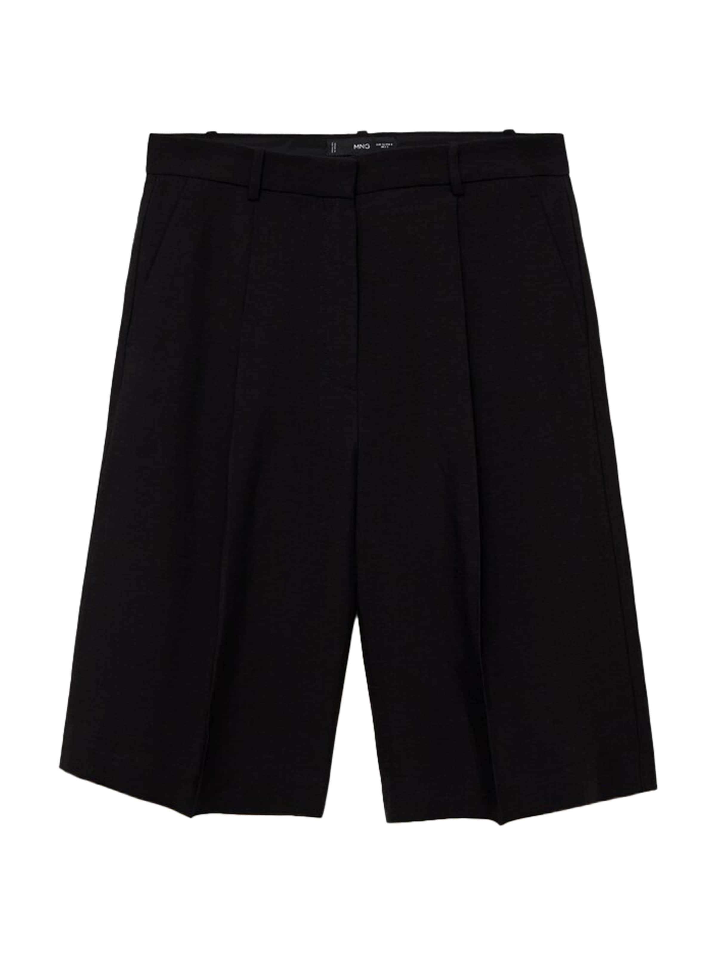 Largi Pantaloni cutați 'ARGELIA' de la MANGO pe negru: față