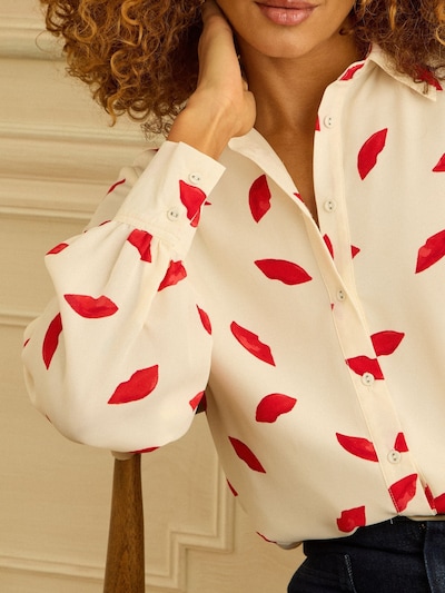 Camicia da donna love & roses di colore avorio / rosso, Visualizzazione prodotti