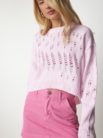 Happiness İstanbul Tröja i rosa: framsida