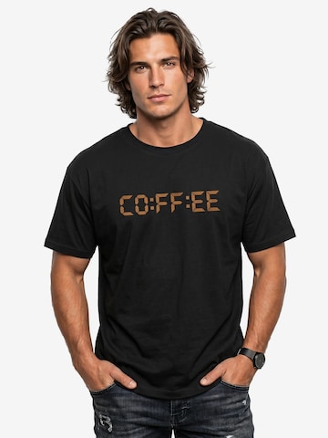 MAKAYA Shirt 'Coffee Time' in Black: front