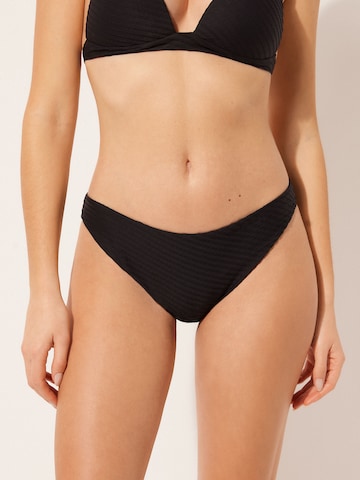 CALZEDONIA Bikini Bottoms '3D BLACK WAVES' in Black: front