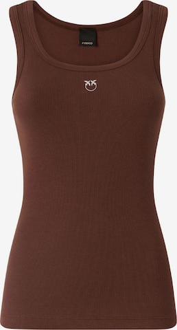 Haut 'PINKO CALCOLATORE CANOTTIERA COSTINA COTONE LOGO METAL canotta' PINKO en marron : devant