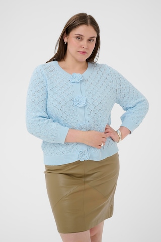 Cardigan 'KCkathrina' KAFFE CURVE en bleu : devant