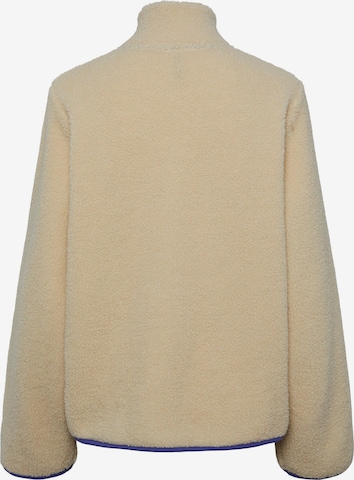 PIECES Fleece Jacket 'Dufla' in Beige