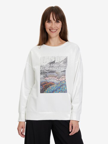 Cartoon Sweatshirt in White: front