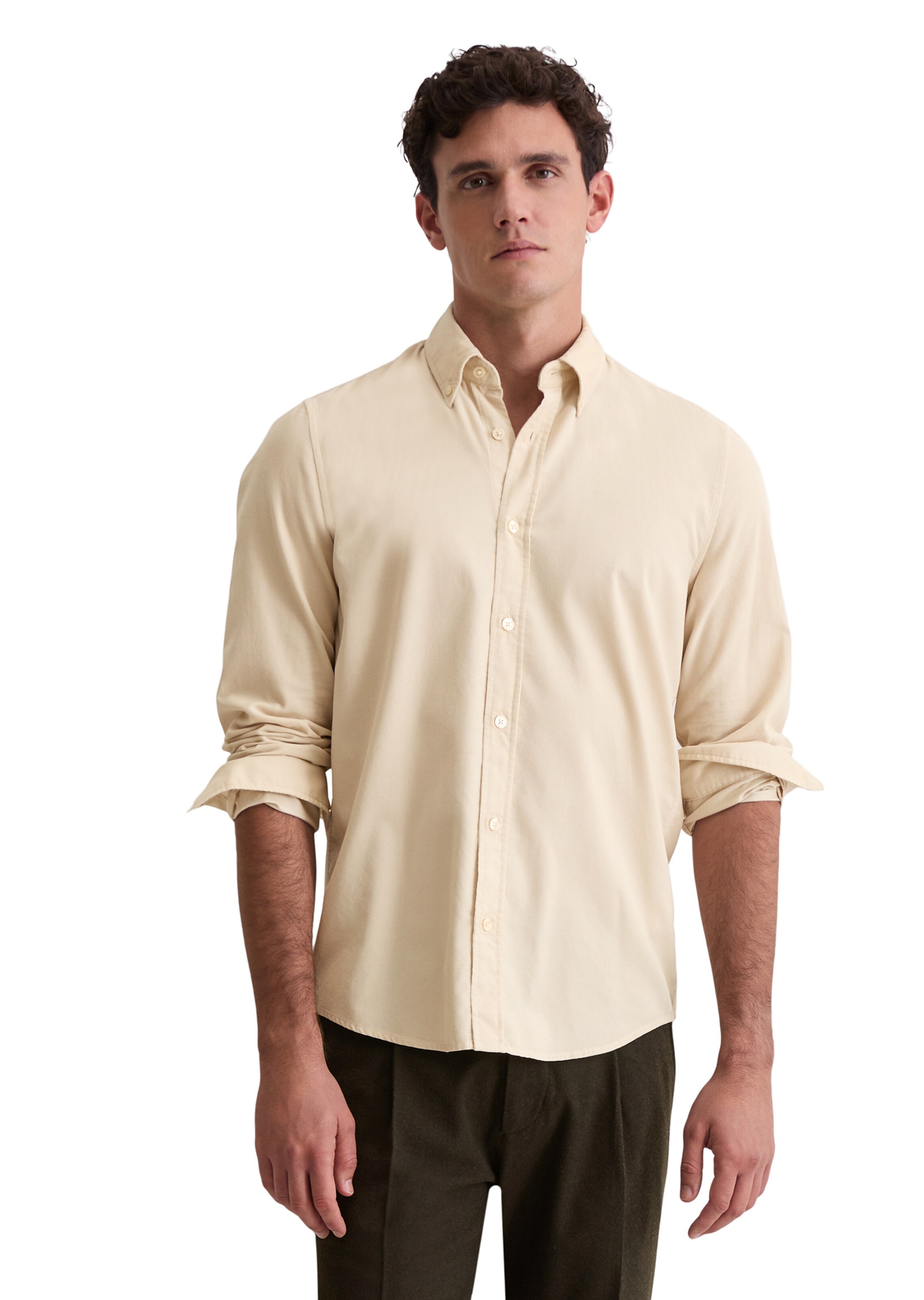 Marc O'Polo Regular fit Button Up Shirt in Beige: front