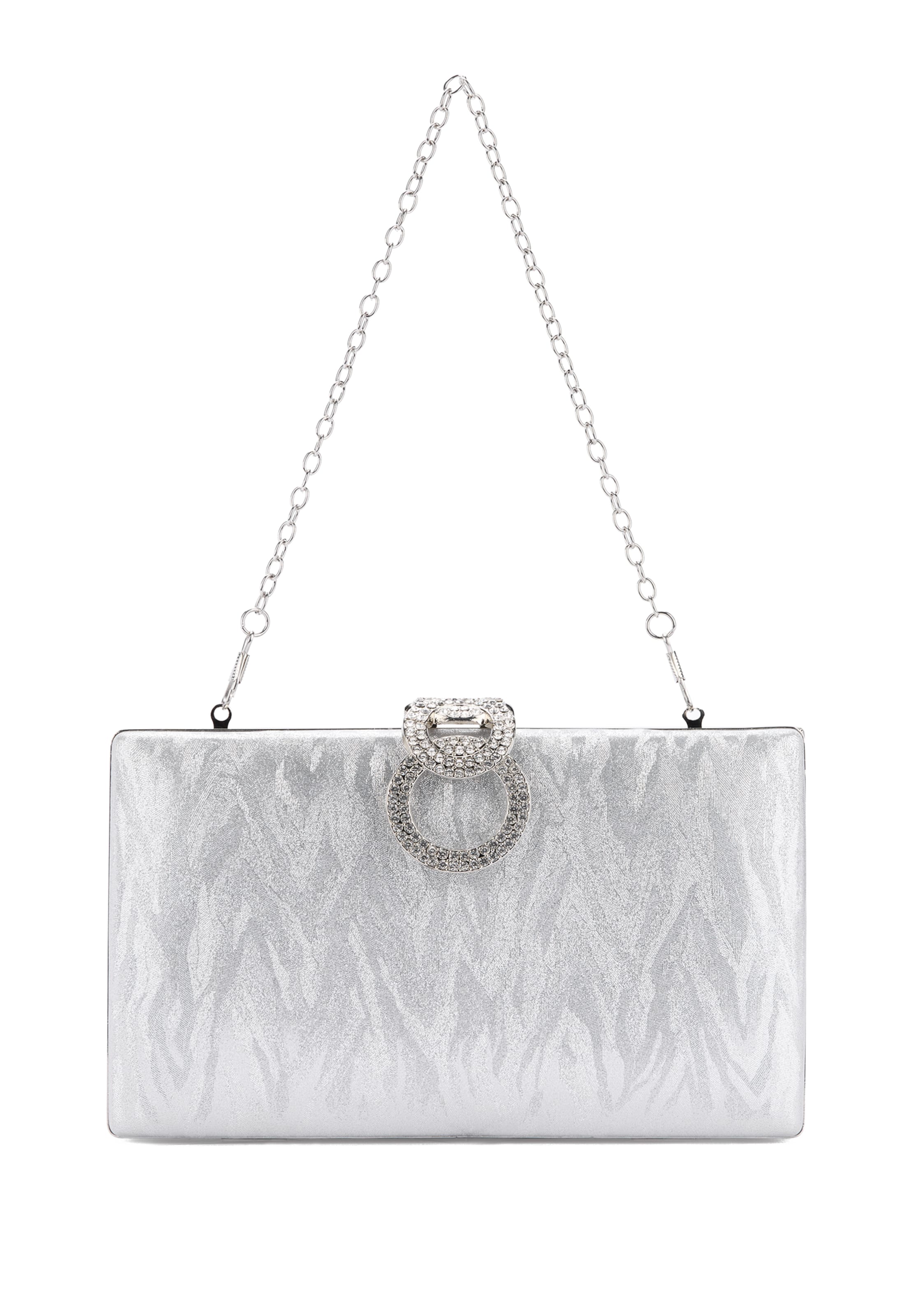 faina Clutch in Silver: front