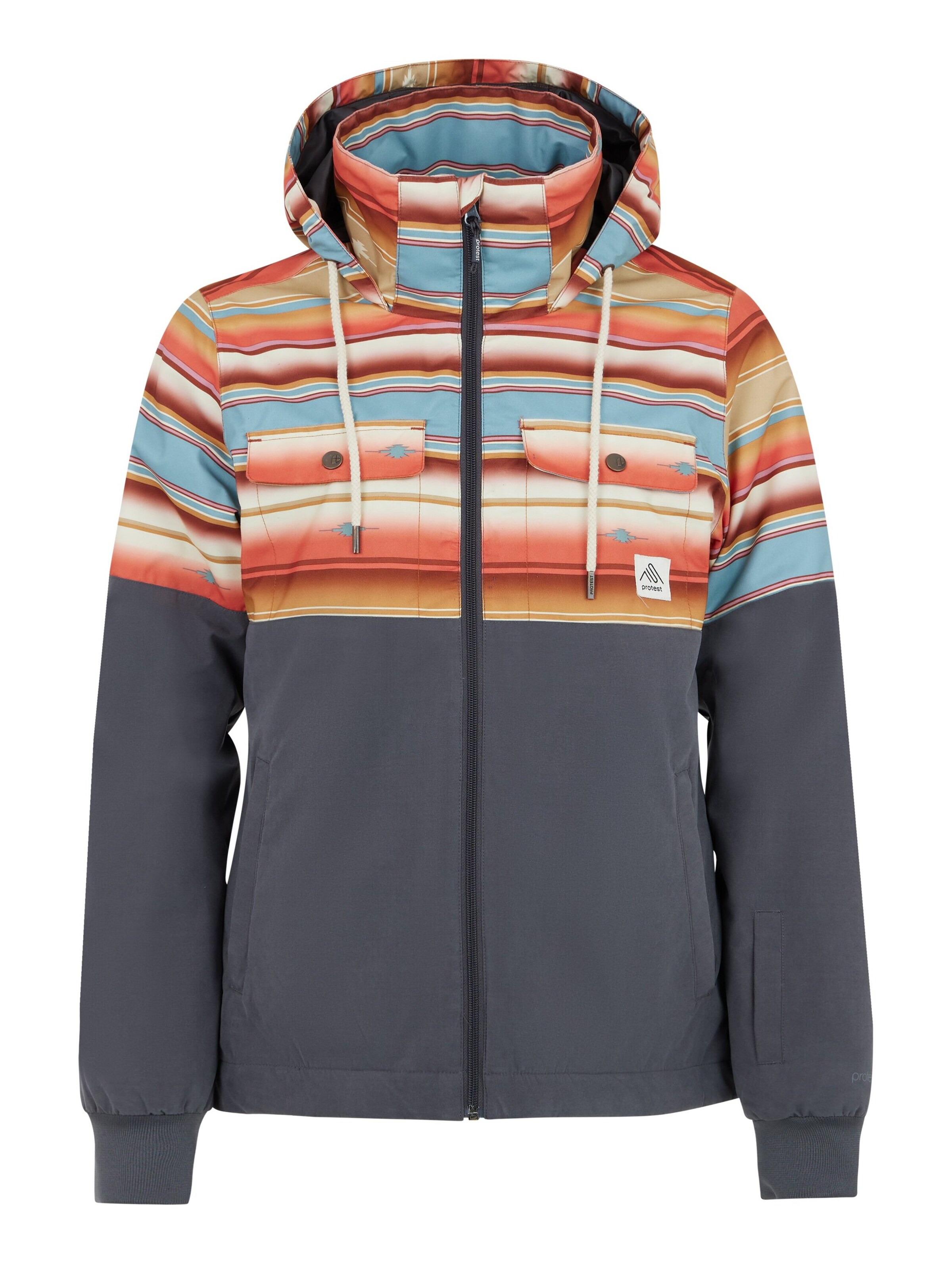PROTEST Athletic Jacket 'PRTDRYAD' in Grey: front