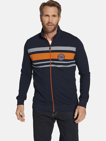 Jan Vanderstorm Zip-Up Hoodie ' Heelko ' in Blue: front