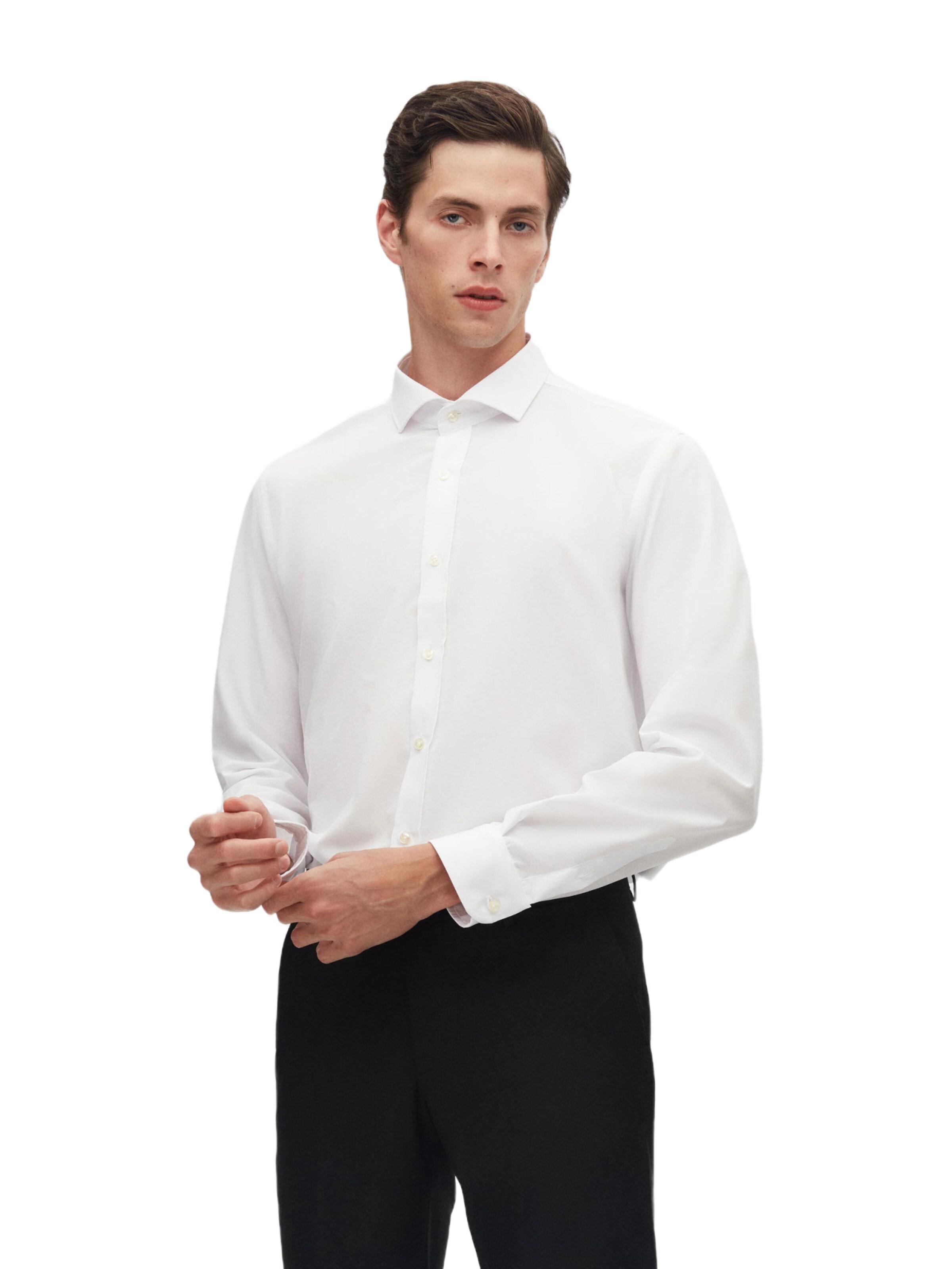 D’S Damat Regular fit Zakelijk overhemd in Wit: voorkant