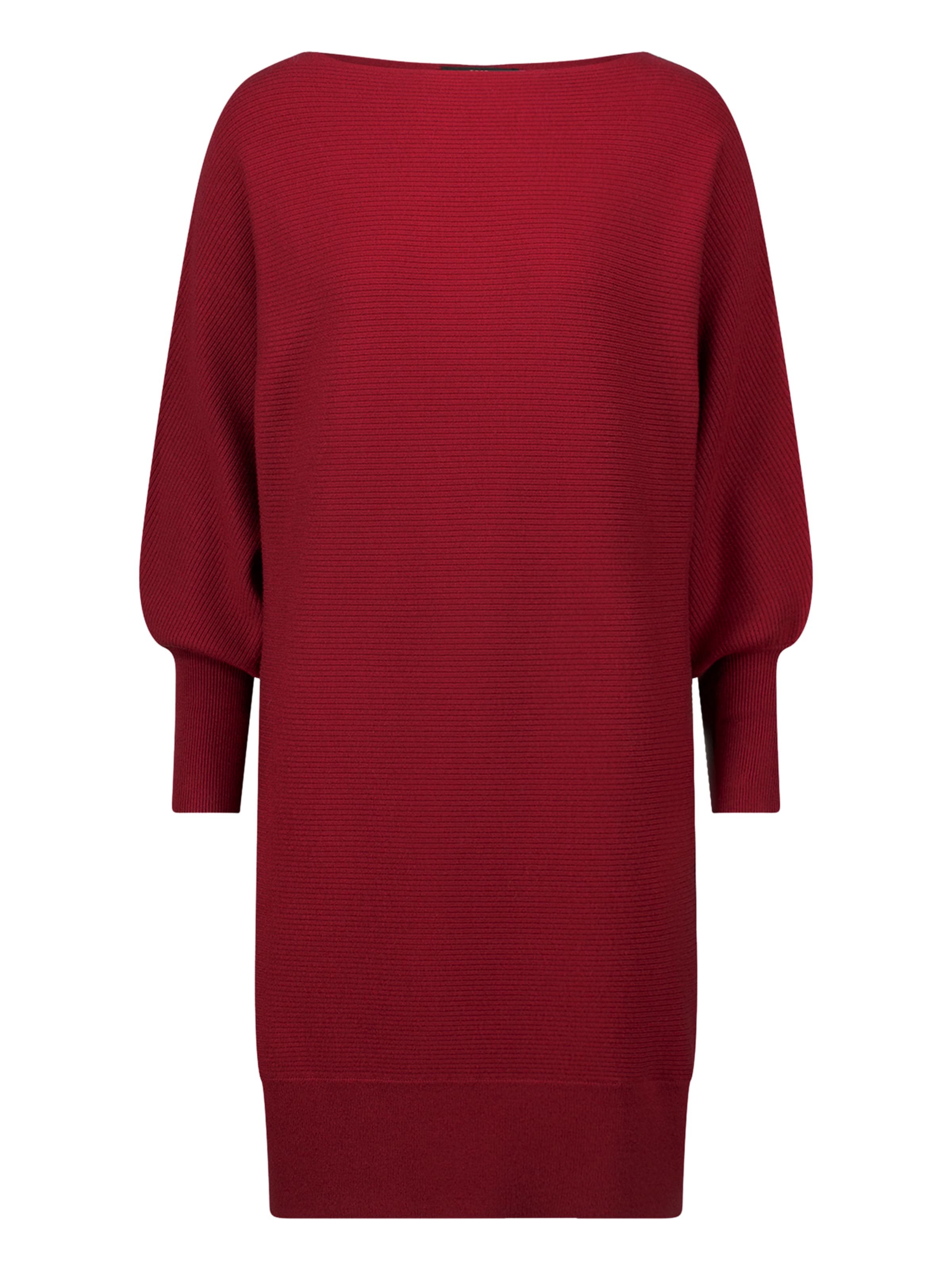 zero Strickkleid strukturiert  U-Boot Ausschnitt in Rot: Vorderseite
