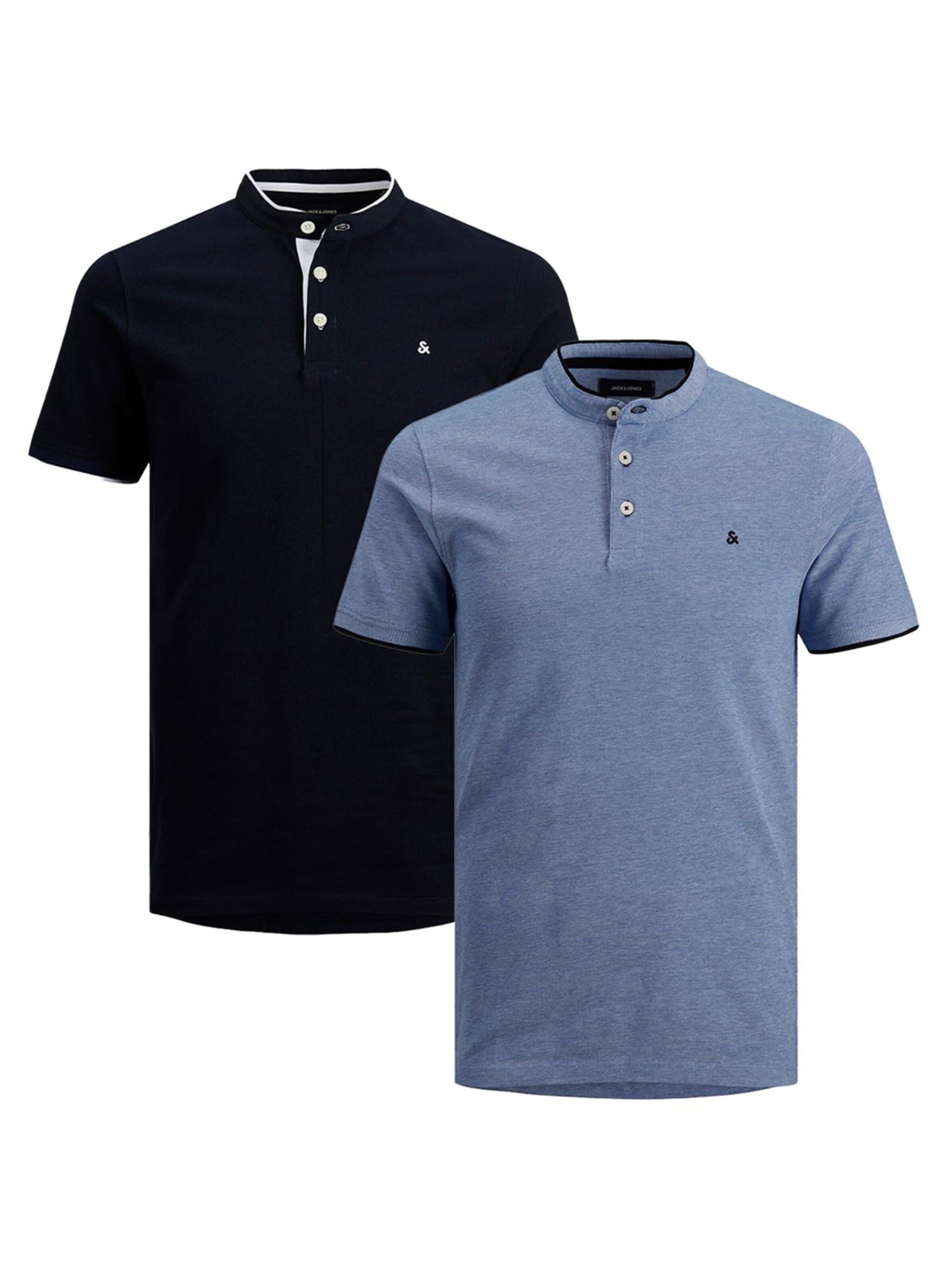JACK & JONES Shirt 'Paulos Mao' in Blauw: voorkant