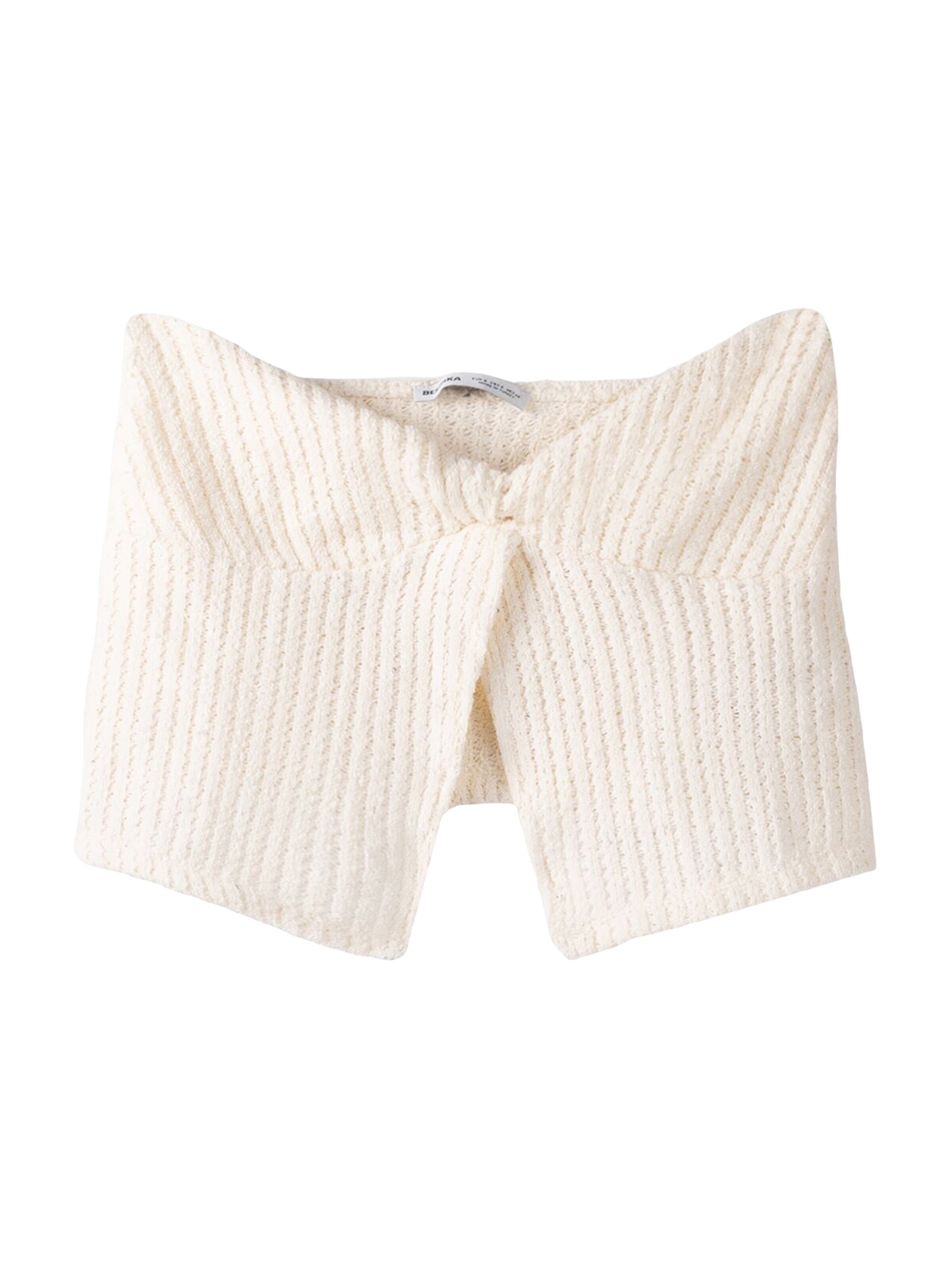 Top in maglia di Bershka in beige: frontale