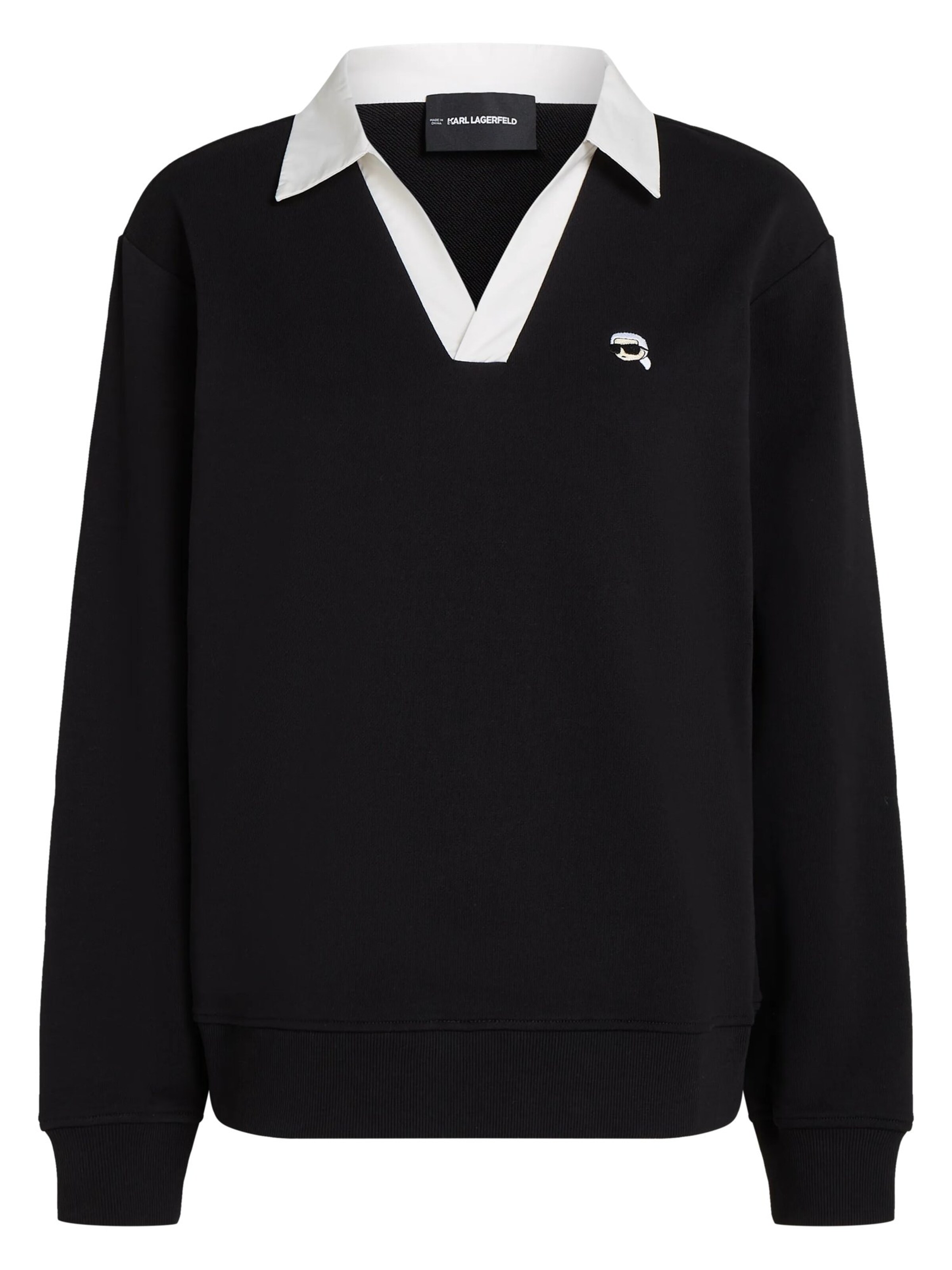 Felpa 'Ikon' di Karl Lagerfeld in nero: frontale