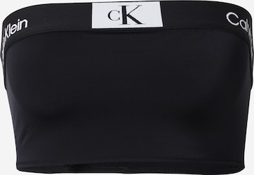 Calvin Klein Swimwear Bikini Top in Black: front