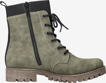 Rieker Lace-Up Ankle Boots in Green