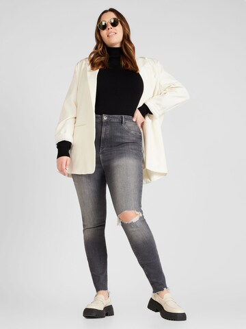 River Island Plus - Slimfit Calças de ganga 'MOLLY' em cinzento