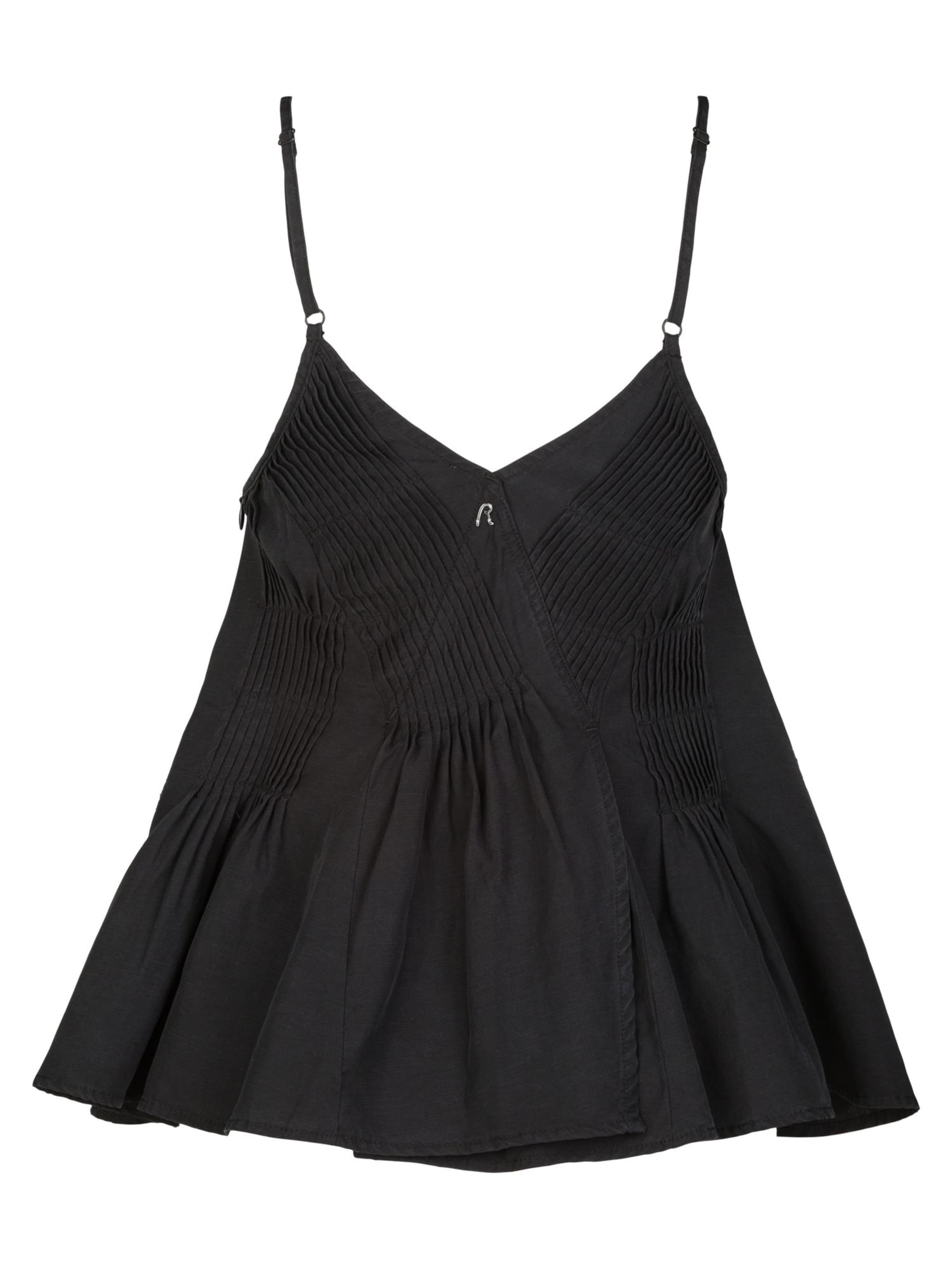 REPLAY Top 'COMPONENTI MISTI' in Black: front