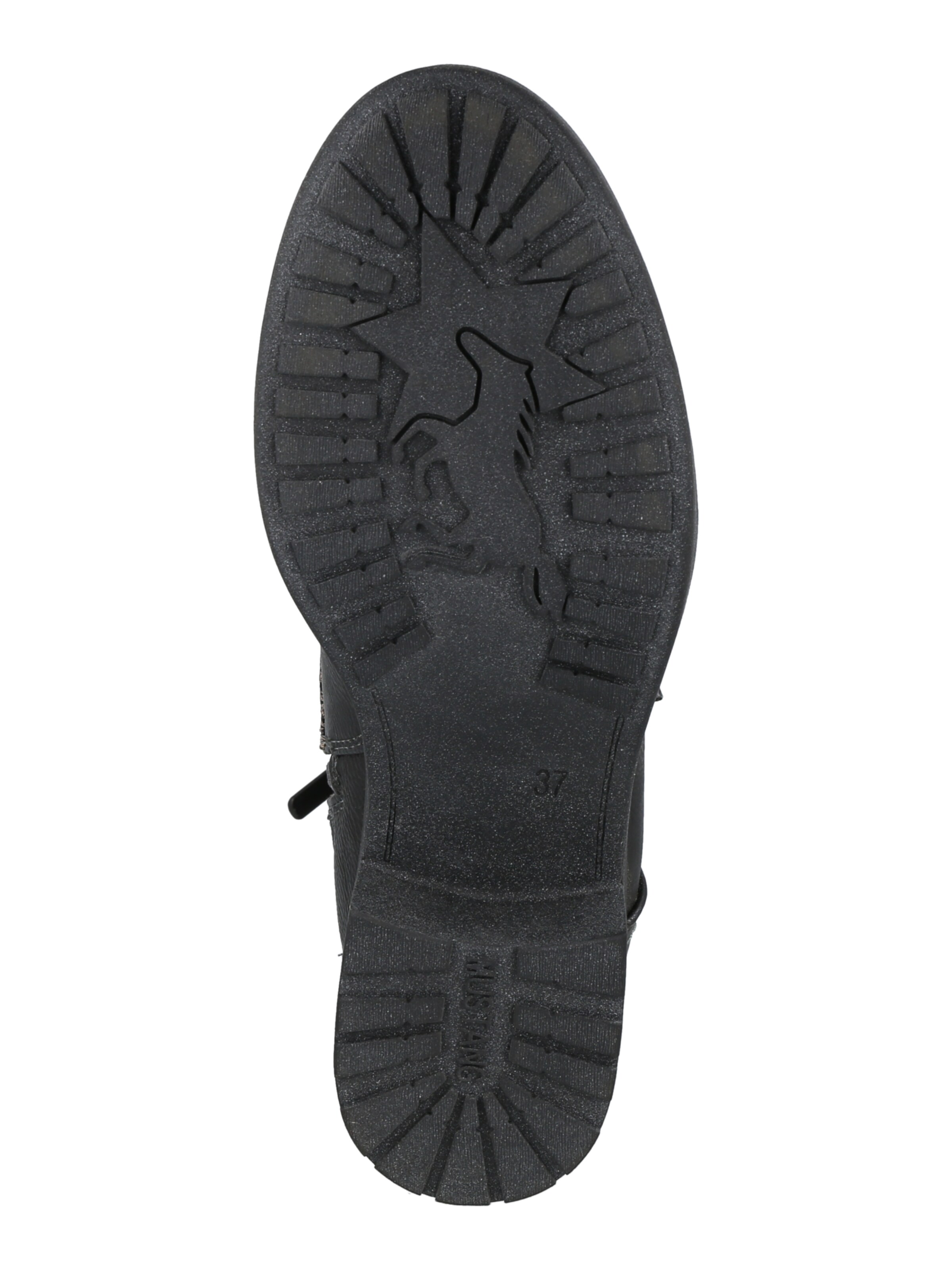 MUSTANG Gležnarji z vezalkami | črna barva