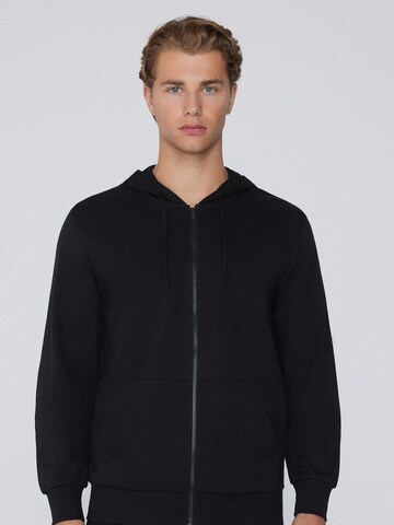 Tezenis Zip-Up Hoodie in Black: front