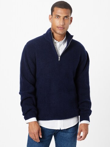 Pull-over 'Blain' minimum en bleu : devant