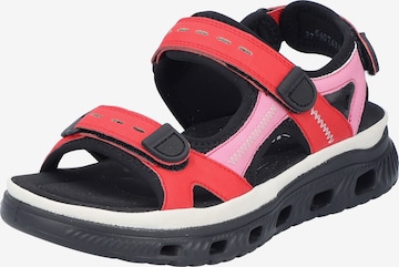 Rieker Hiking Sandals '64074' in Red: front