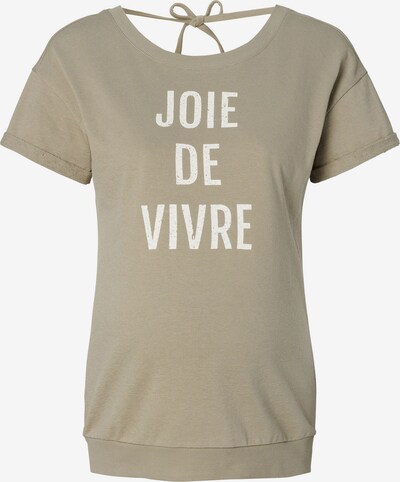 Supermom Shirt 'Joie de Vivre' in oliv / weiß, Produktansicht