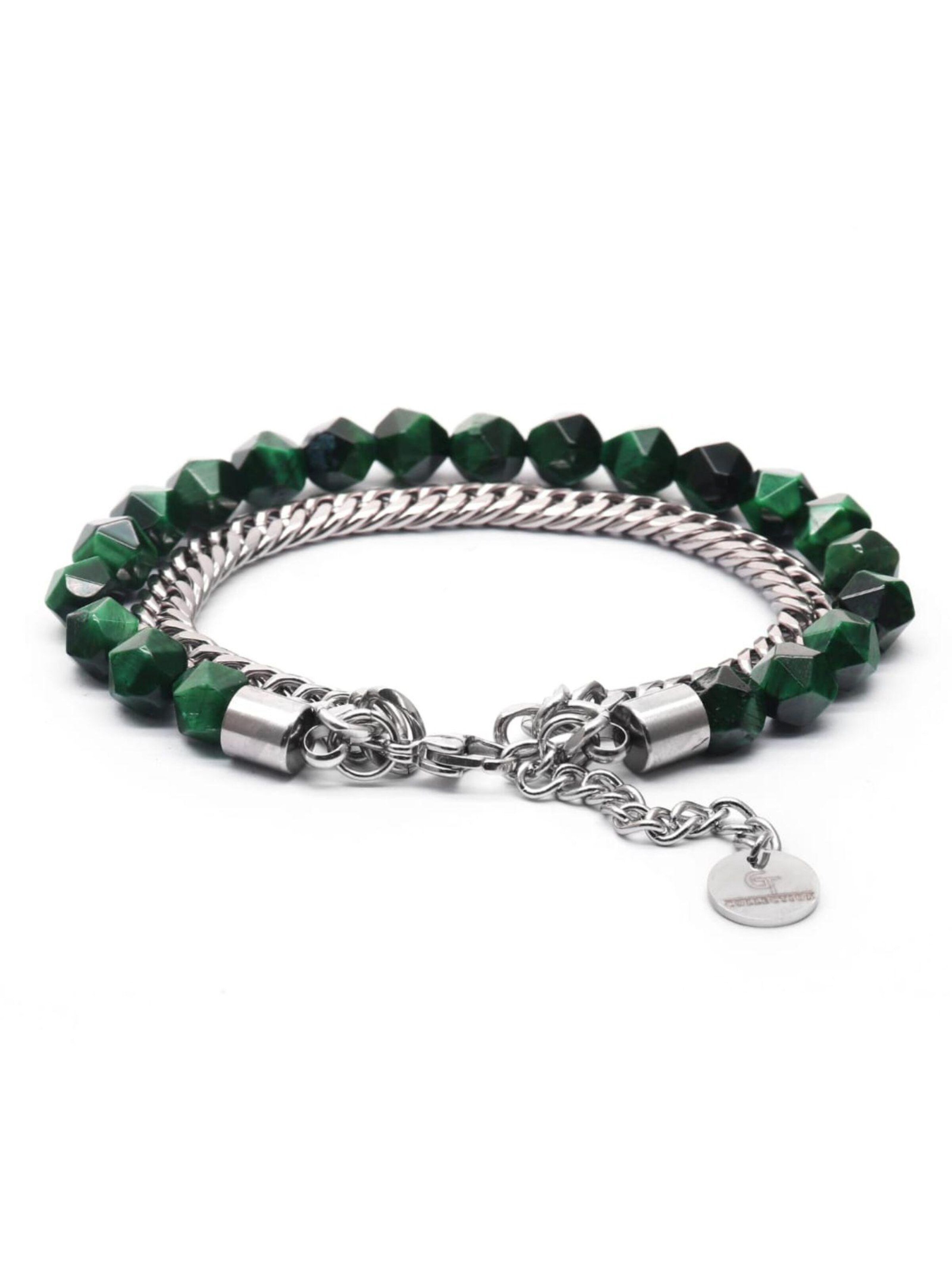 GT Collection Armband 'Faceted-Bead' in Groen