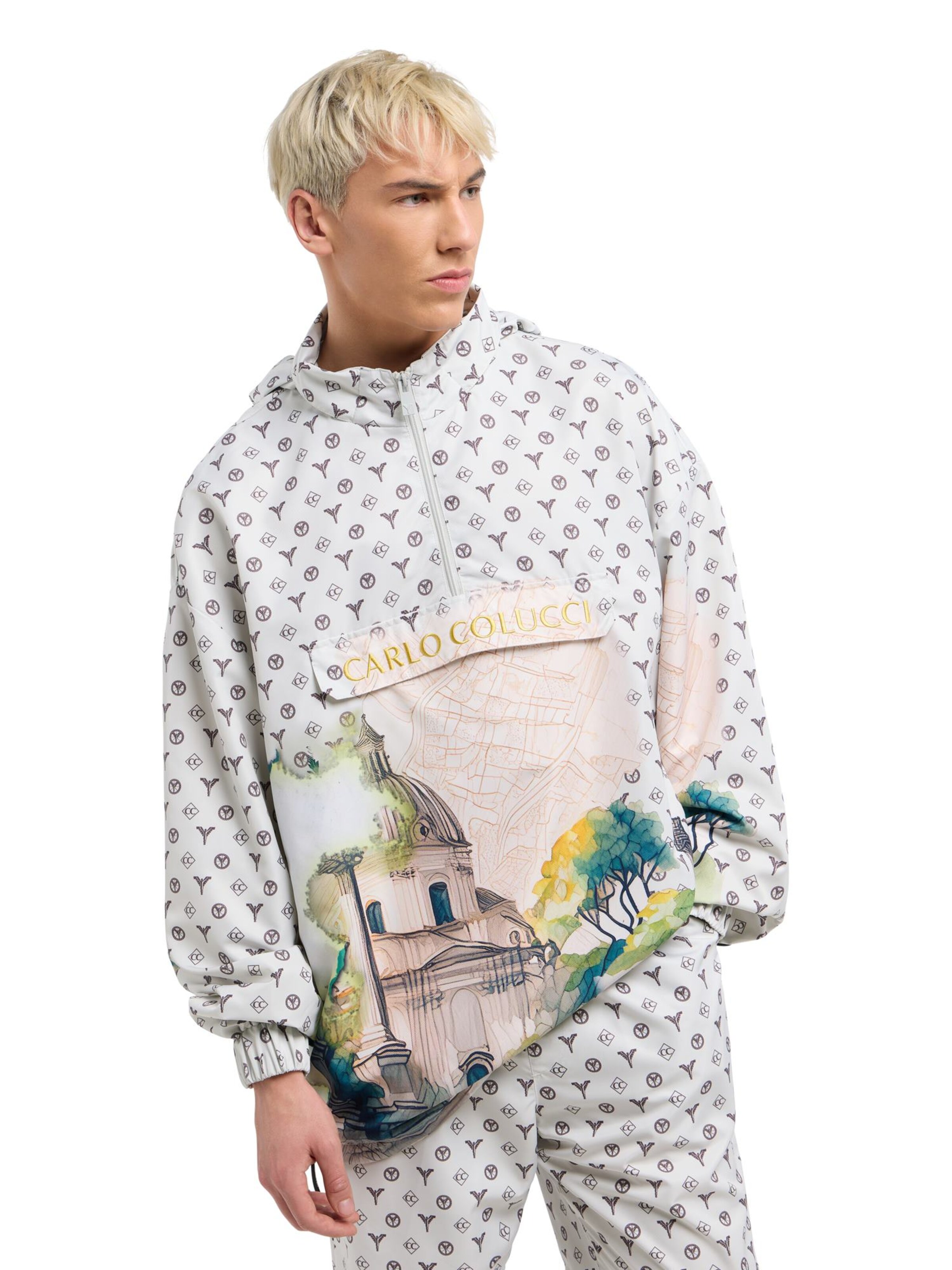 Pull-over 'Erdini' Carlo Colucci en blanc : devant