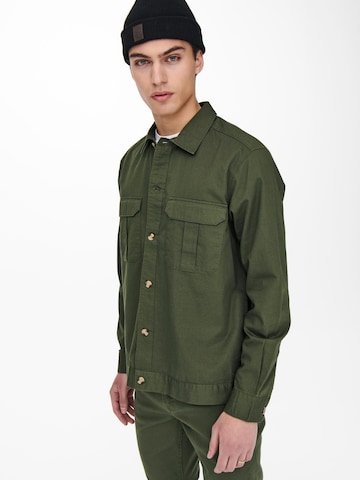 Only & Sons Regular fit Between-Season Jacket 'SEMIR' in Green