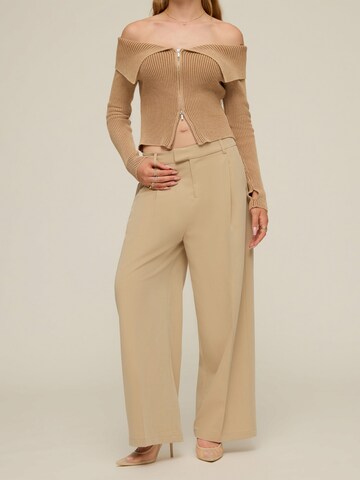 Wide leg Pantaloni di Cheyenne Ochsenknecht in marrone: frontale
