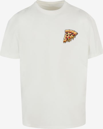 Merchcode Shirt 'Pizza Comic' in White: front