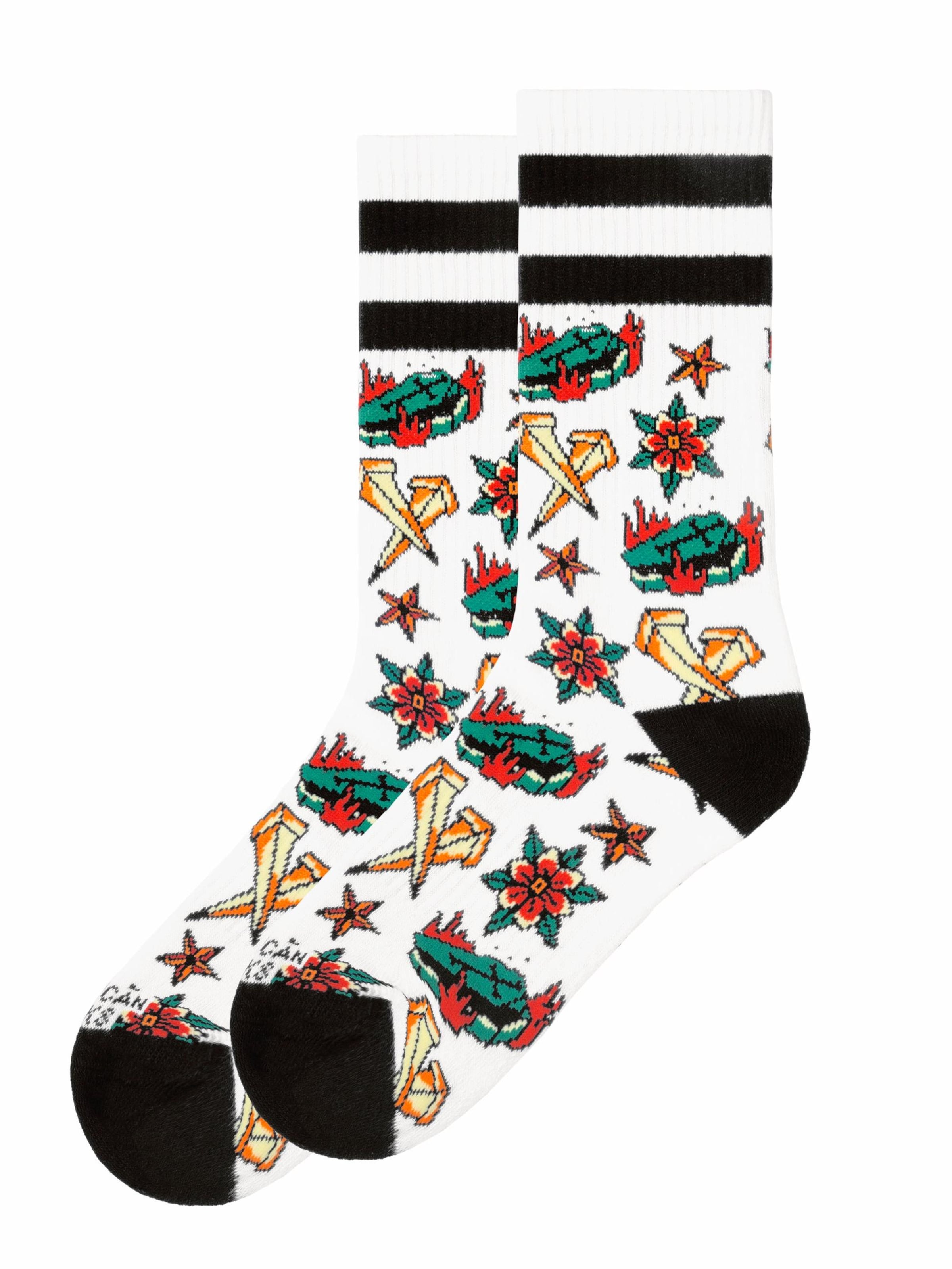 American Socks Socken 'Coffin'‌‌‌‌‌ in Weiß: Vorderseite