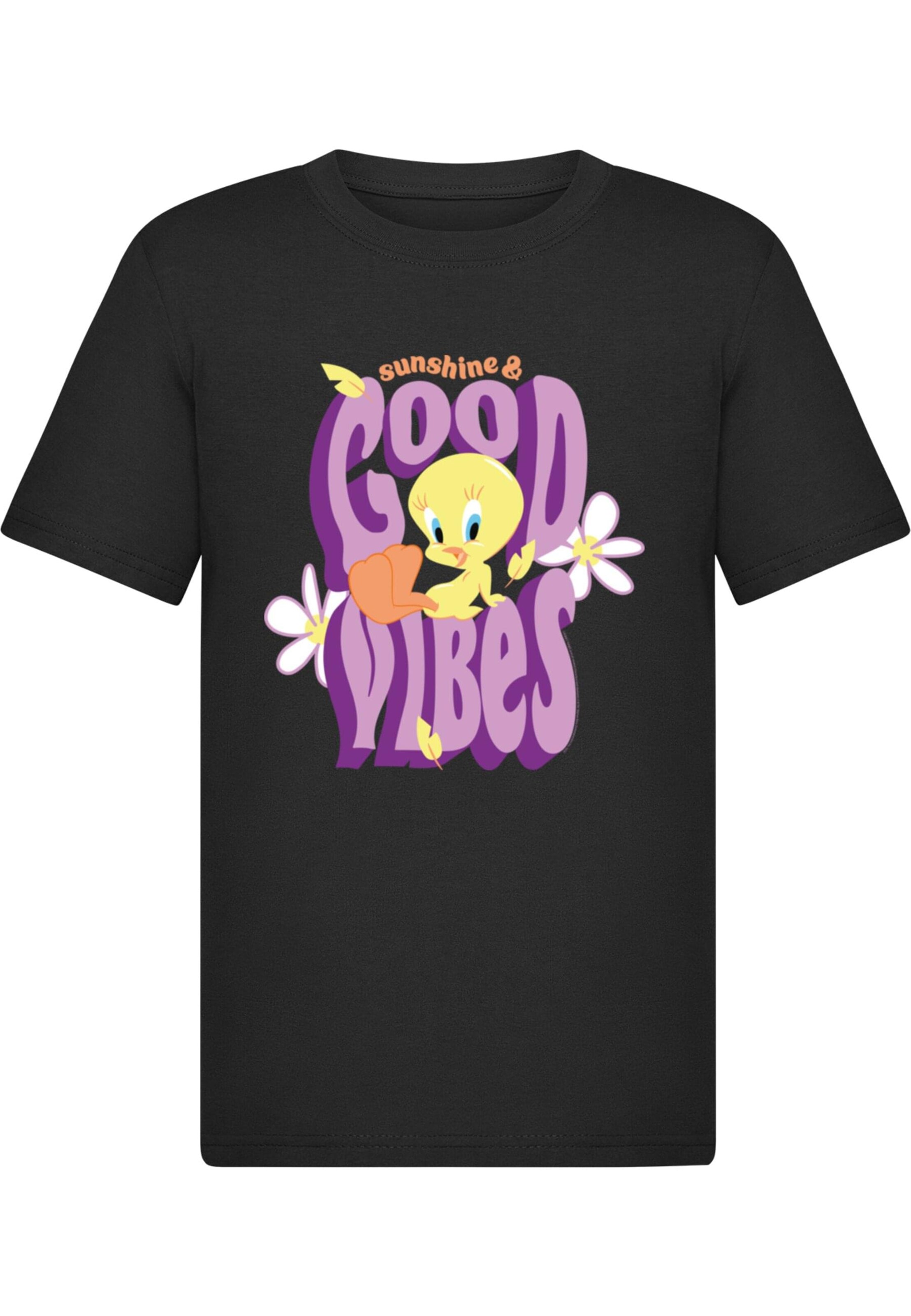 ABSOLUTE CULT T-Shirt 'Looney Tunes - Tweeday Sunshine And Good Vibes' in Schwarz: Vorderseite