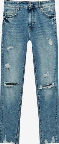 Pull&Bear Skinny Jeans in Blauw: voorkant