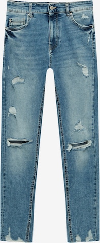 Pull&Bear Skinny Jeans i blå: framsida