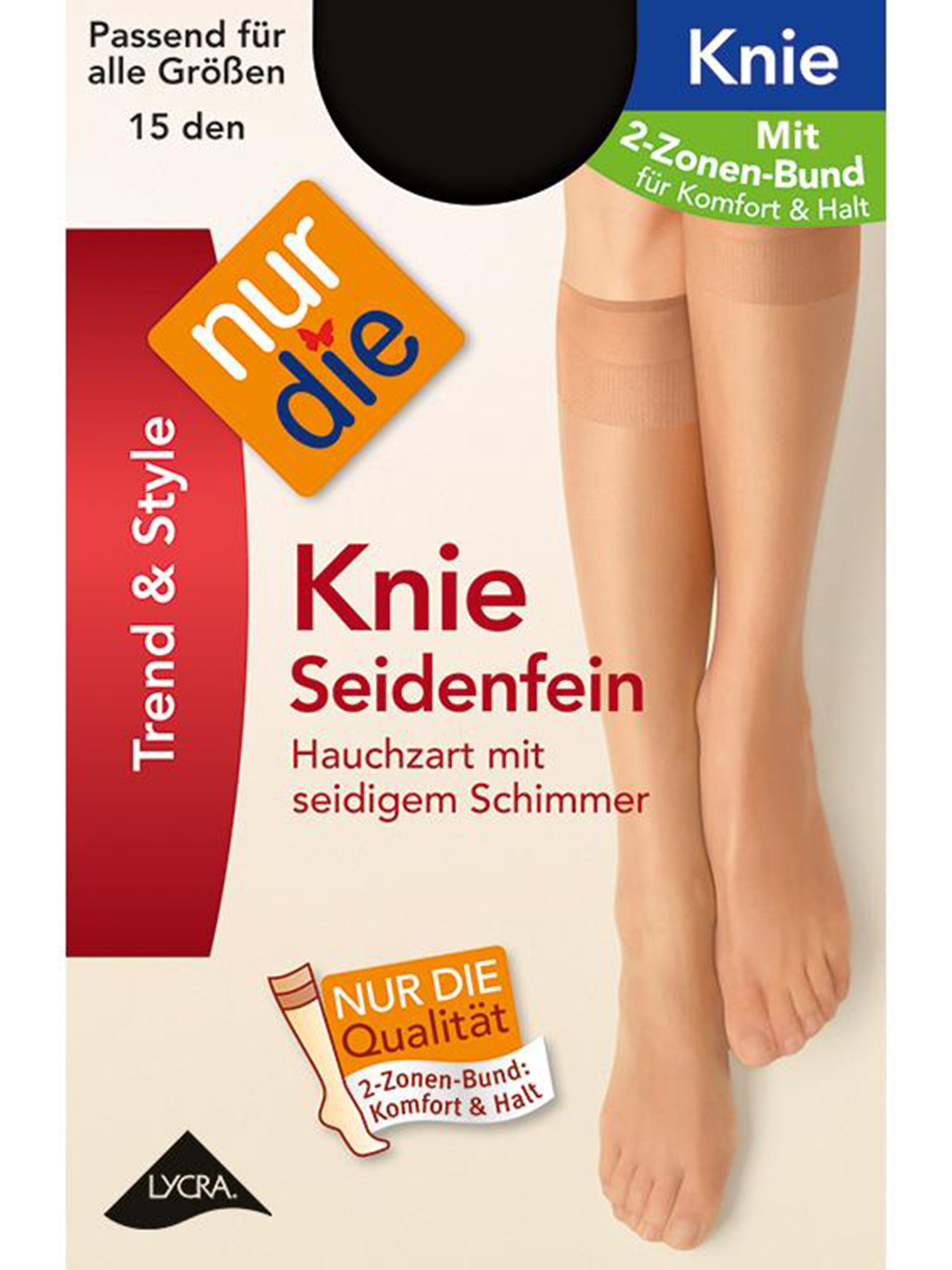 Chaussettes montantes ' Seidenfein 15 DEN ' Nur Die en beige
