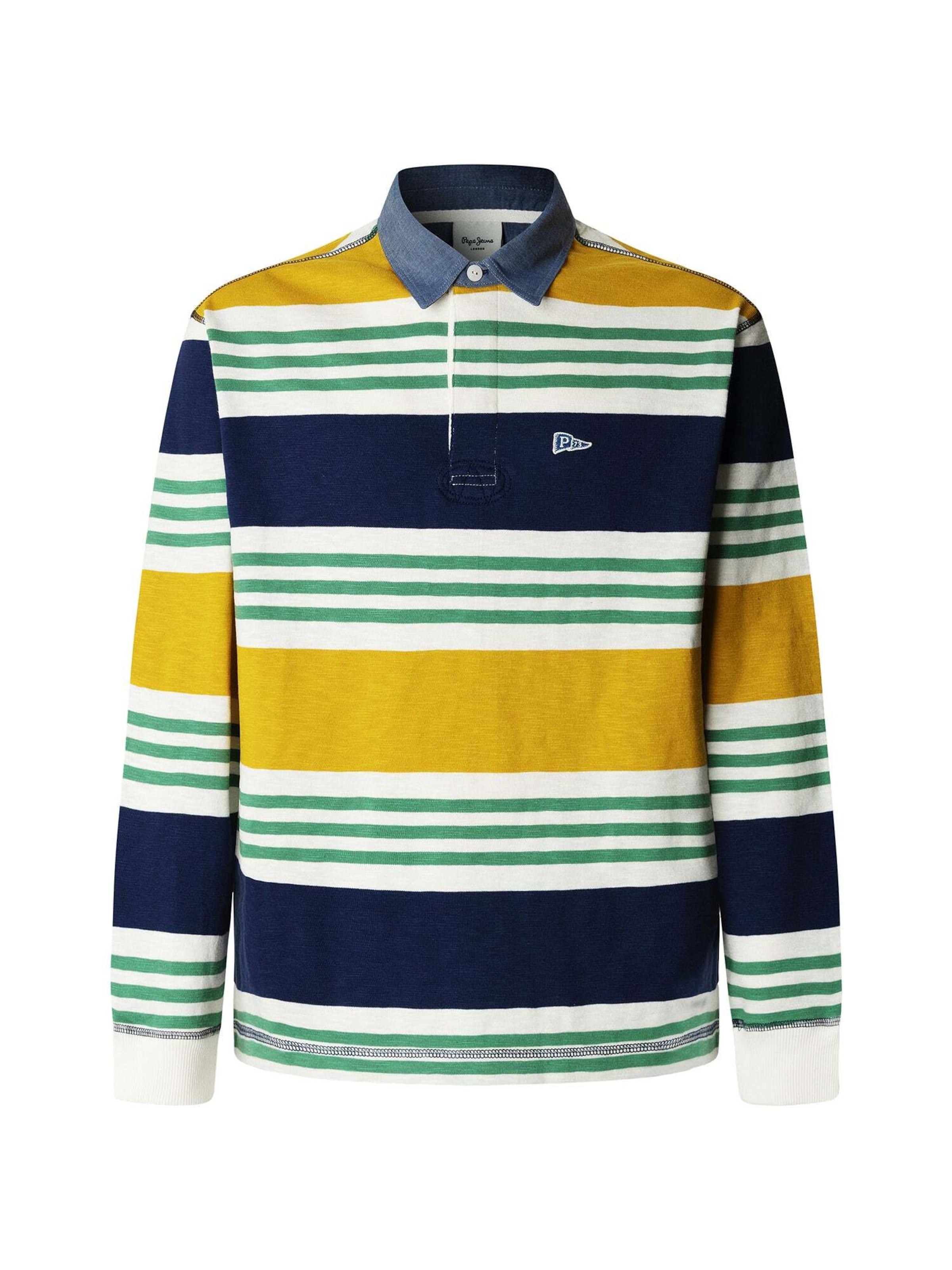 Pepe Jeans Shirt 'CLIVE' in de kleur Marine / Mosterd / Groen / Wit, Productweergave
