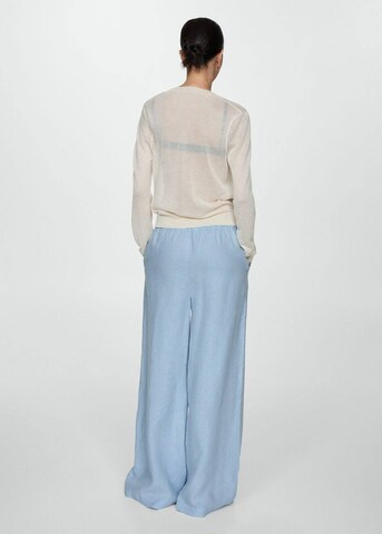 MANGO Wide leg Trousers 'Begur' in Blue