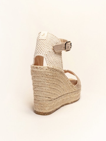 Alhamas - Sandalias con hebilla 'Alpargata Cuña 10 cm' en gris