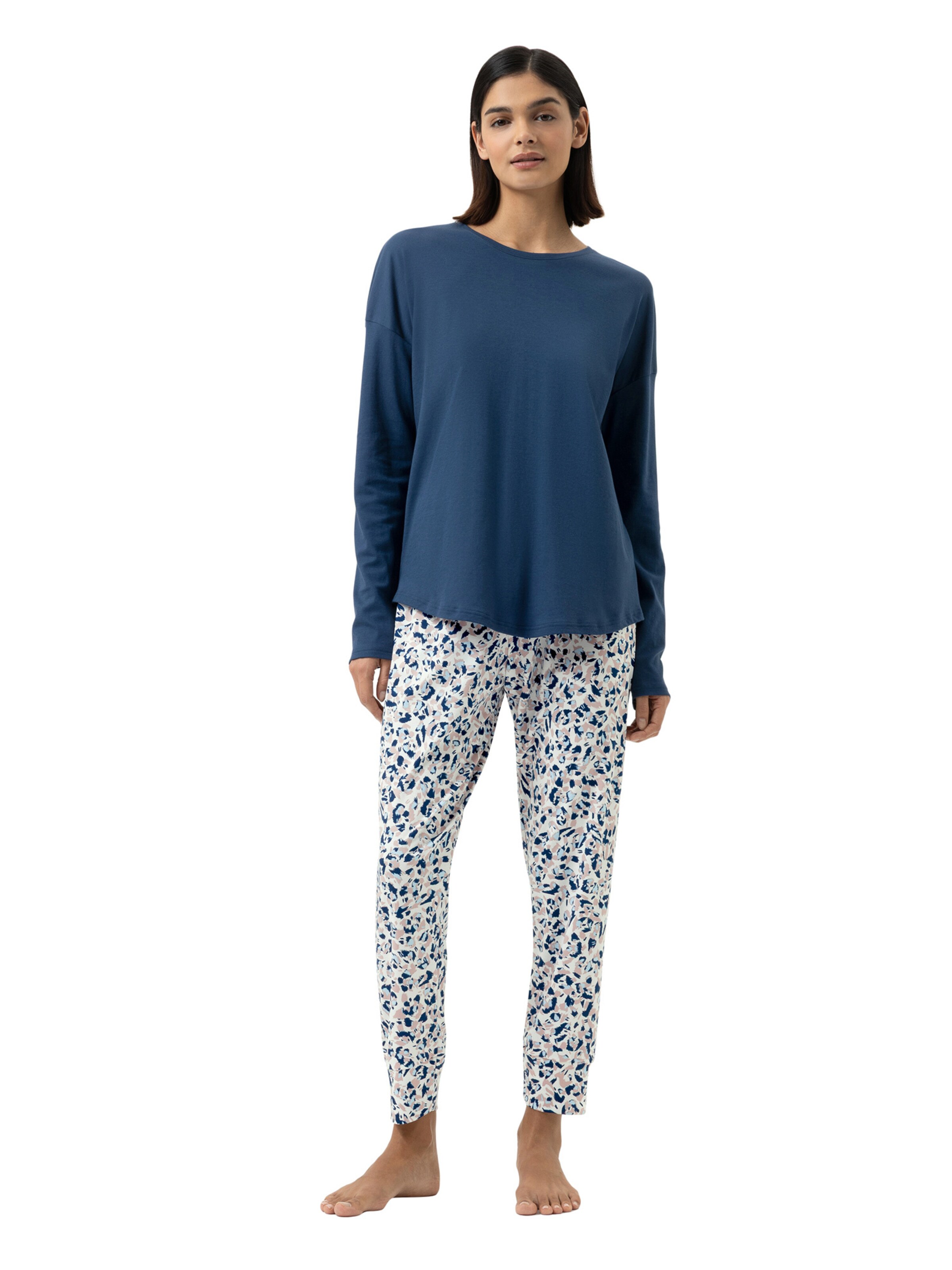 Mey Pyjama 'Soft Leo' in Blauw: voorkant